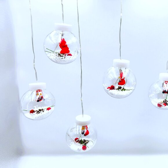 LED Christmas 100 Lamp Beads, 10 Pendants Curtain , Christmas LED String Lights - Picture 5 of 13